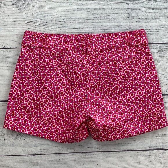 New York & Co. Shorts sz 0 Pink Circular Pattern Cuffed 4" Inseam - Picture 3 of 7